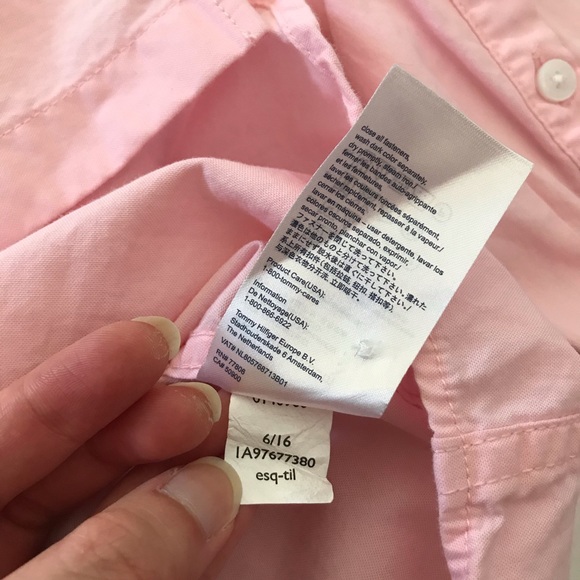 Tommy Hilfiger Pink Cotton Button Up Top Size Small - Picture 12 of 13